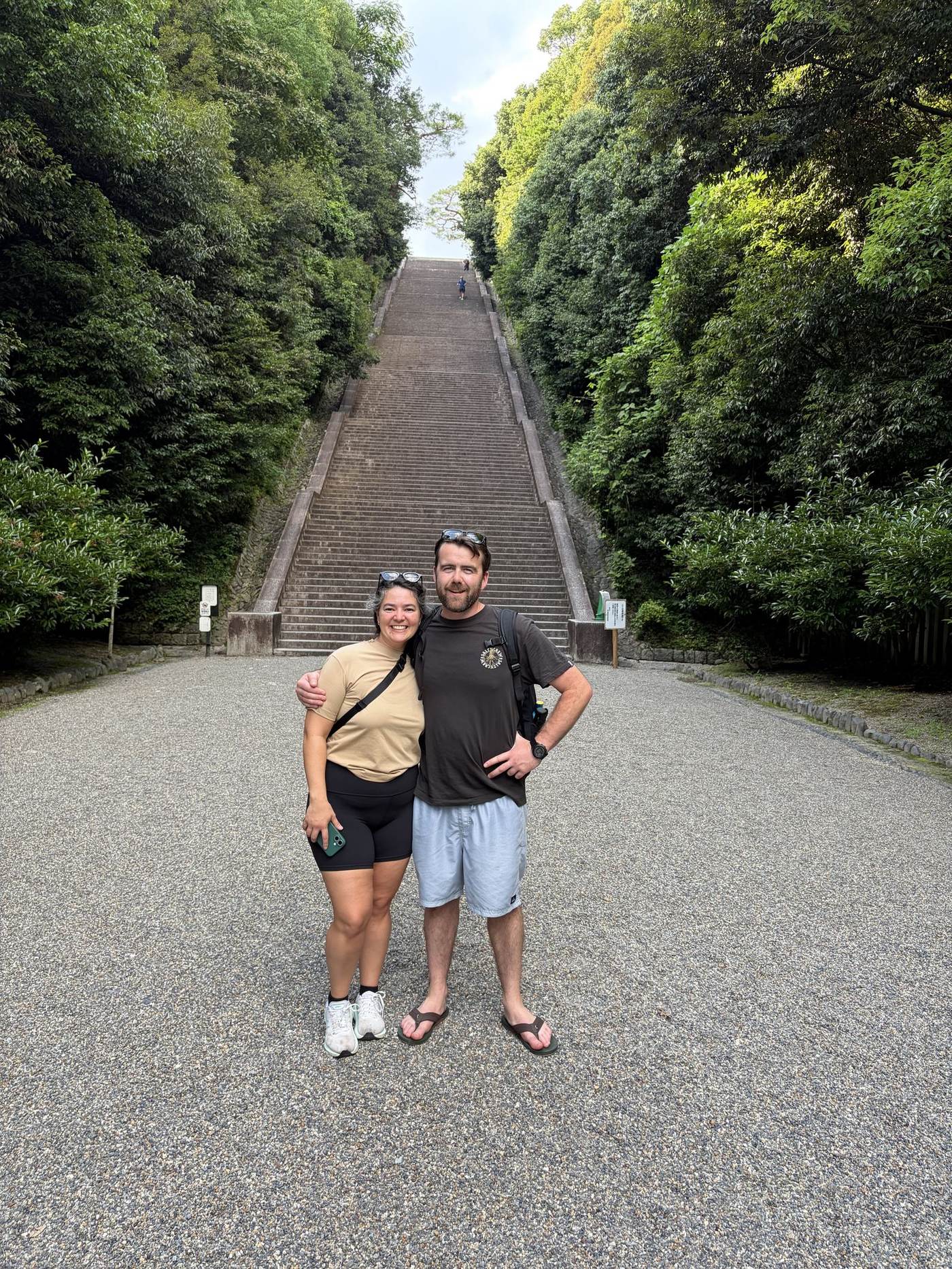 Guests exploring a Kyoto garden path